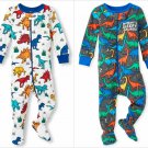 NWT The Childrens Place Boys Dinosaur Gray Footed Stretchie Pajamas Sleeper
