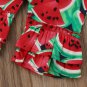 NWT Watermelon Girls Red Sleeveles Shirt Ruffle Bike Shorts Outft 2T 3T 4T 5T
