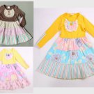 NEW Girls Boutique Floral Ruffle Yellow Long Sleeve Dress 3T 4T 5-6 6-7 7-8