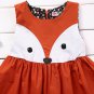 NWT Girls Orange Fox Sleeveless Dress 18 M 2T 3T 4T