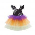 NEW Girls Halloween Spider Web Sleeveless Tutu Dress 2T 3T 4T 5T 6