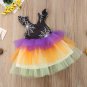 NEW Girls Halloween Spider Web Sleeveless Tutu Dress 2T 3T 4T 5T 6