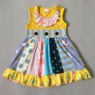 NEW Girls Boutique Yellow Sleeveless Multi Print Ruffle Dress 5-6 6-7 7-8