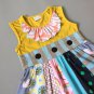 NEW Girls Boutique Yellow Sleeveless Multi Print Ruffle Dress 5-6 6-7 7-8