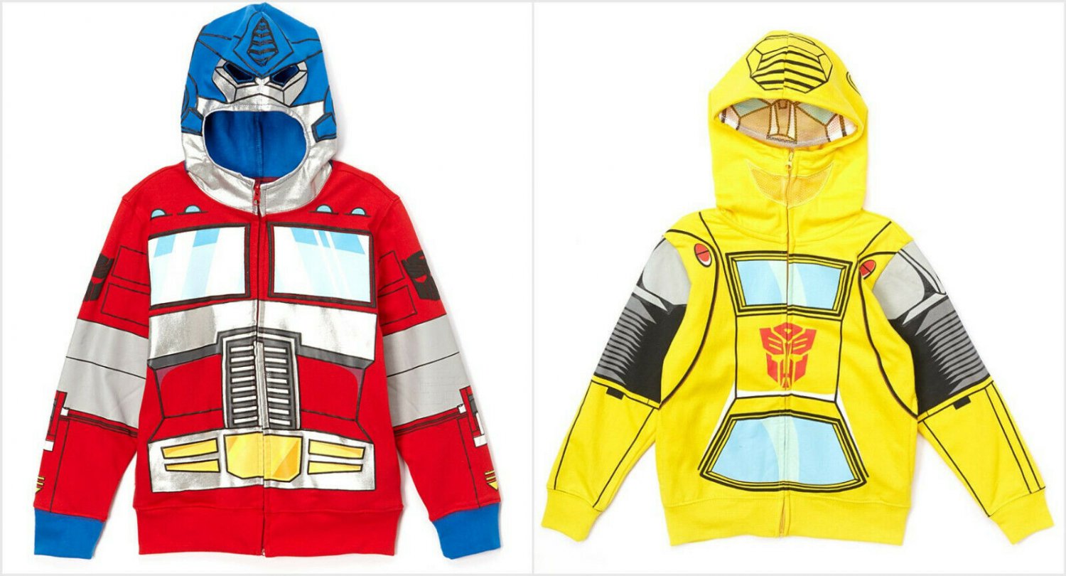 NWT Transformers Bumble Bee Optimus Prime Hooded Sweater Costume Hoodie Jacket