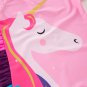 NEW Unicorn Girls Short Sleee Pink Rashguard One Pice Swimsuit & Hat
