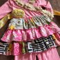 NEW Boutique Girls Pink Ruffle Tunic Dress & Leggings Outfit Set 5-6 6-7 7-8