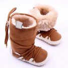 NEW Baby Girls Brown Faux Fur Boots Soft Sole Crib Shoes 0-6 6-12 12-18 M