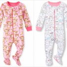 NWT The Childrens Place Monkey Girls Stretchie Footed Sleeper Pajamas 2 3 4 5