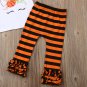 NEW Unicorn Pumpkin 3/4 Sleeve Shirt Ruffle Leggings Halloween Outfit Set