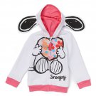 NWT Peanuts Snoopy Toddler Girls Hooded Hoodie Sweater 2T 3T 4T