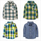 NWT Crazy 8 Plaid Boys Long Sleeve Button Down Shirt 3T 4T 5T