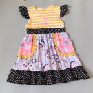 NEW Girls Boutique Short Sleeve Yellow Purple Ruffle Dress