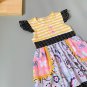 NEW Girls Boutique Short Sleeve Yellow Purple Ruffle Dress