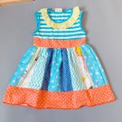 NEW Girls Boutique Blue Sleeveless Multi Print Ruffle Dress 3-4 5-6 6-7 7-8