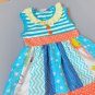 NEW Girls Boutique Blue Sleeveless Multi Print Ruffle Dress 3-4 5-6 6-7 7-8