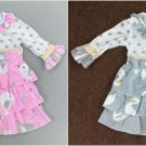 NEW Girls Boutique Bird Swan Long Sleeve Pink Gray Ruffle Dress