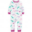 NWT Carters Dinosaur Baby Girls Fleece Romper Jumpsuit Footless Sleeper