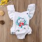 NEW Disney Princess Ariel Little Mermaid Baby Girls White Ruffle Romper Sunsuit