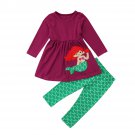 NWT Mermaid Girls Purple Long Sleeve Tunic Green Fish Scale Leggings Outfit