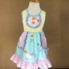 NEW Girls Boutique Chicken Blue Ruffle Sleeveless Dress 6-7 7-8 Easter