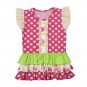 NEW Boutique Girls Pink Ruffle Tunic Dress Floral Leggings Headband Outfit Set