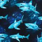 NWT The Childrens Place Sharks Boys Black Short Sleeve Cotton Pajamas Set
