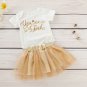 NEW Valentines Day Baby Girl You are so loved Bodysuit Gold Tutu Skirt Outfit