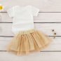NEW Valentines Day Baby Girl You are so loved Bodysuit Gold Tutu Skirt Outfit