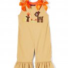 NEW Lil Cactus Baby Girls Deer Beige Corduroy Overalls Jumpsuit 3-6 Months