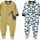 NWT Carters Construction Police Toddler Boys Footed Jersey Pajamas Sleeper