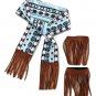 NEW Baby Girls Blue Aztec Fringe Tassels Romper Jumpsuit Headband Outfit Set