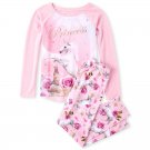 NWT The Childrens Place Princess Unicorn Girls Pink Long Sleeve Pajamas Set