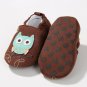 NEW Baby Boy Girl Owl Brown First Walker Soft Sole Baby Crib Shoes Slippers