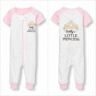 NWT The Childrens Place Daddy's Princess Girls Romper Stretchie Sleeper Pajamas