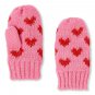 NWT The Childrens Place Girls Ladybug Hearts Pink Hat & Mittens Set Valentines