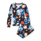 NWT The Childrens Place Boys Space Print Long Sleeve Cotton Pajamas Set