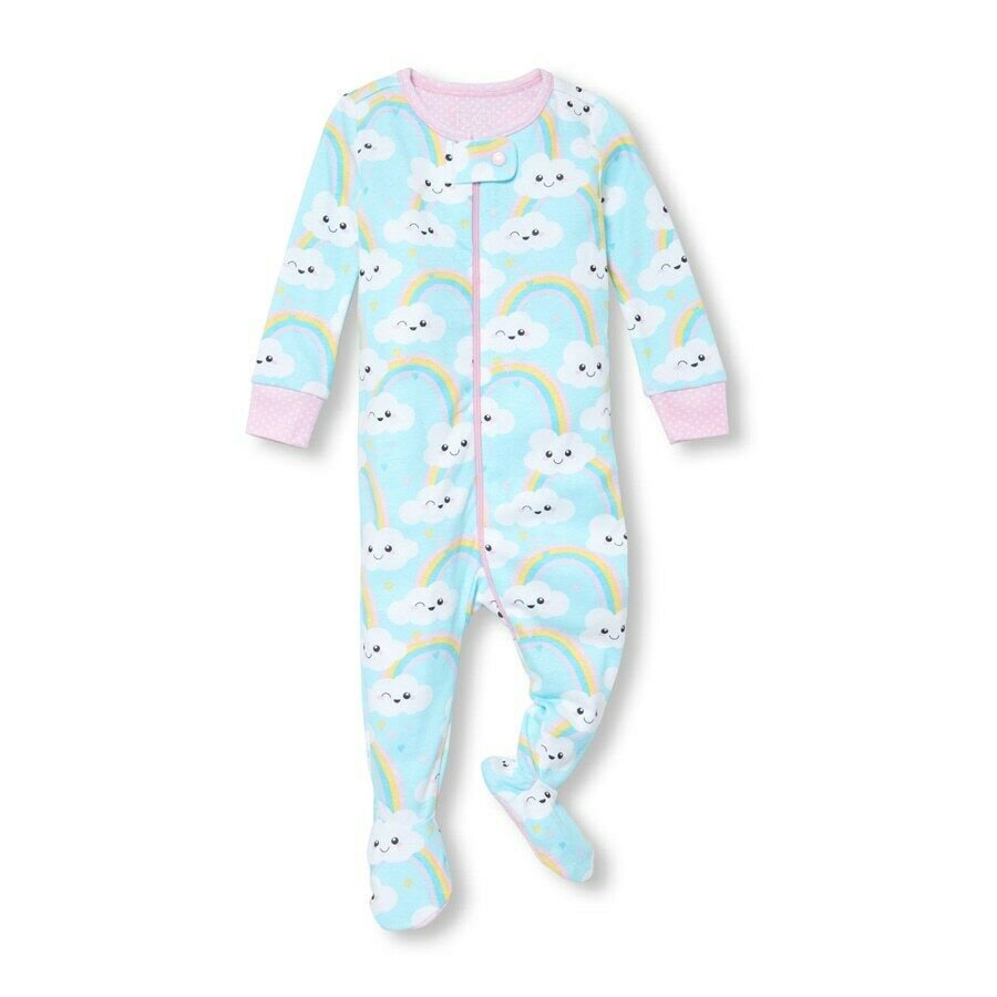NWT The Childrens Place Rainbow Girls Stretchie Footed Sleeper Pajamas 2 3 4 5