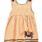 NEW Lil Cactus Spider Baby Girls Halloween Orange Gingham A-Line Dress 3-6 M