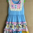 NEW Girls Boutique Blue Sleeveless Tiered Floral Ruffle Dress 5-6 6-7 7-8