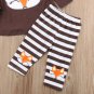 NWT Fox Girls Brown Long Sleeve Tunic Shirt Striped Leggings Outfit Set