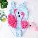NEW Girls Blue Flamingo Ruffle Swimsuit Bathing Suit 2T 3T 4T 5T