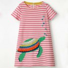 NEW Turtle Girls Pink Striped Short Sleeve Shift Dress 3T 4T 5T 6