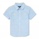NWT The Childrens Place Toddler Boys Blue Chambray Button-Down Shirt 2T 3T 4T 5T