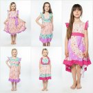 NWT Jelly The Pug Unicorn Pink Bri Mischa Priscilla Jenny Flo Girls Ruffle Dress