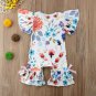 NWT Baby Girls White Floral Romper Ruffle Romper Jumpsuit