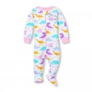 NWT The Childrens Place Dinosaur Girls Stretchie Footed Sleeper Pajamas 2 3 4 5