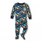NWT The Childrens Place Boys Space Blue Footed Stretchie Pajamas Sleeper