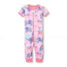 NWT The Childrens Place Elephant Girls Stretchie Romper Sleeper Pajamas 2 3 4 5T