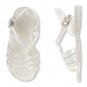 NWT The Childrens Place Toddler Girls Silver Glitter Jelly Sandals Shoes